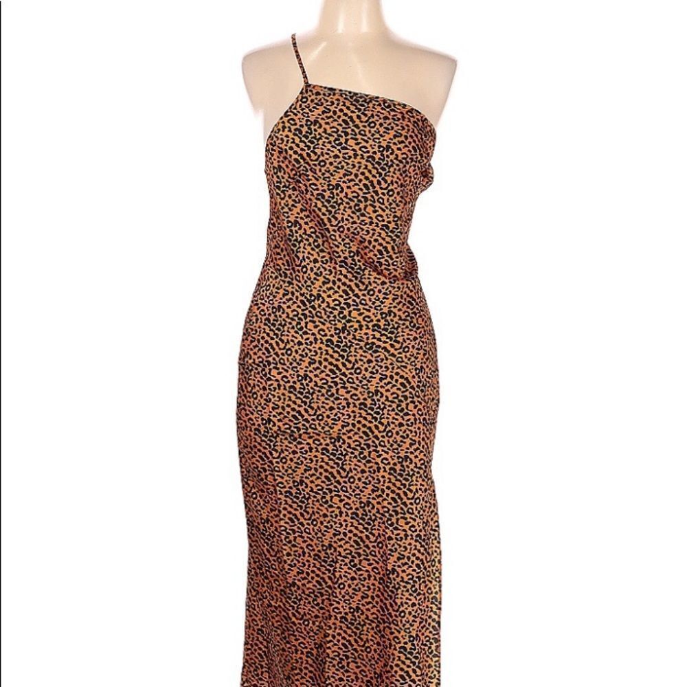 Midi leopard print dress